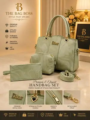 Girl's Leather Textured Hand Bag | Premium Ladies Shoulder & Hand Carry Purse - Image 9