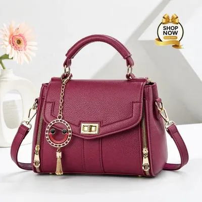 Women's Leather Shoulder Bag with Gold Plated Handles | Premium PU Leather Handbag for Office, Shopping & Daily Use - Image 6