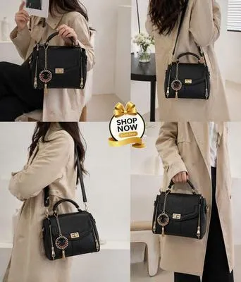 Women's Leather Shoulder Bag with Gold Plated Handles | Premium PU Leather Handbag for Office, Shopping & Daily Use - Image 10