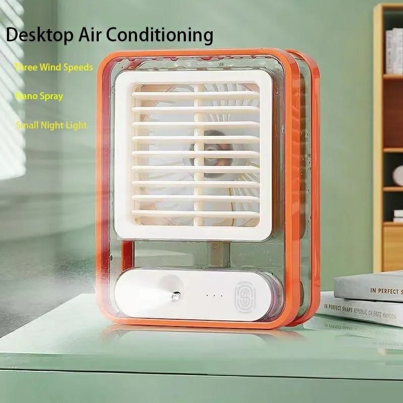Rechargeable Portable Desktop Air Conditioner USB Mini Air Cooler Fan With Spray Humidifier Purifier | 3 Speed - Image 2
