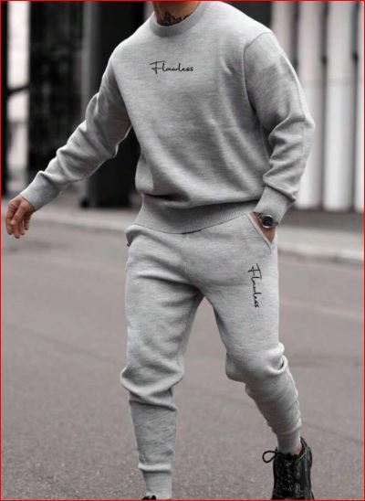 Men Women Dri Fit Track Suit Grey Flawless Print - Image 2