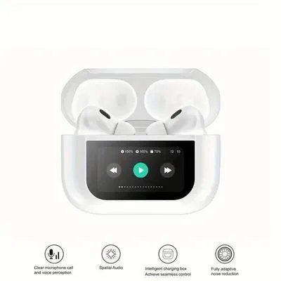 Wireless Bluetooth 5.2 Earbuds White Touch Screen Fast Charge - Image 2