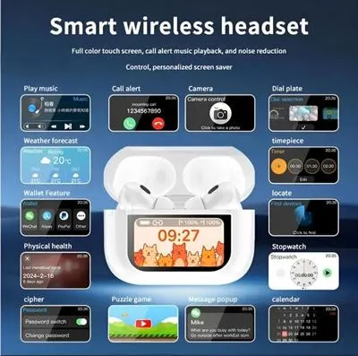 Wireless Bluetooth 5.2 Earbuds White Touch Screen Fast Charge - Image 4