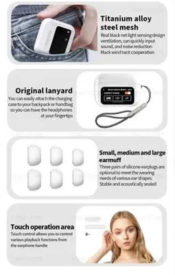 Wireless Bluetooth 5.2 Earbuds White Touch Screen Fast Charge - Image 5