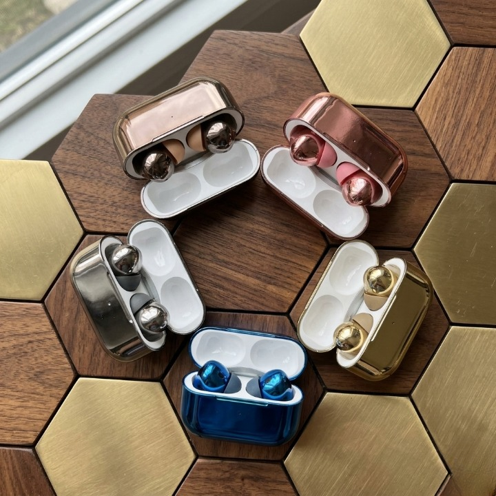 Premium AirPod Pro 2 Glossy Edition - Stylish Shining Wireless Earbuds with High-Fidelity Sound - Without Box - Random Color - Image 2