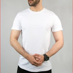Men's Plain White Cotton Jersey T-Shirt Round Neck Casual Summer Wear