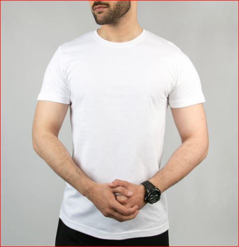 Men's Plain White Cotton Jersey T-Shirt Round Neck Casual Summer Wear