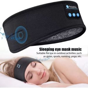 Wireless Bluetooth Music Headband With Built-In Headphones For Sports, Running, Gym, And Sleep Comfortable Fabric Design With Hands-Free Calling