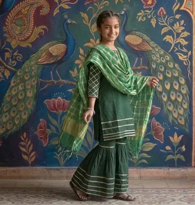 Girls Premium Lawn Embroidered Suit with Dupatta | 3Pcs - Image 2