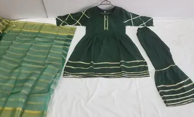 Girls Premium Lawn Embroidered Suit with Dupatta | 3Pcs - Image 4