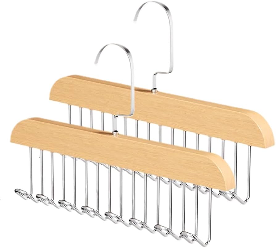 8 Hooks Multi-function Wooden Caps, Belts, Tie Hanger Strong No Trace Storage Rack(Random Colour) - Image 3