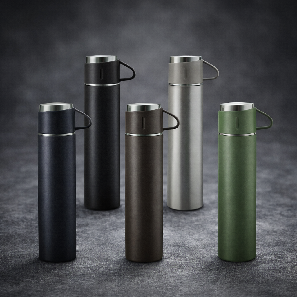Gradient Insulated Sports Water Bottle Leak-Proof Flask with Motivational Time Markings - 500ml (Random Color) - Image 2