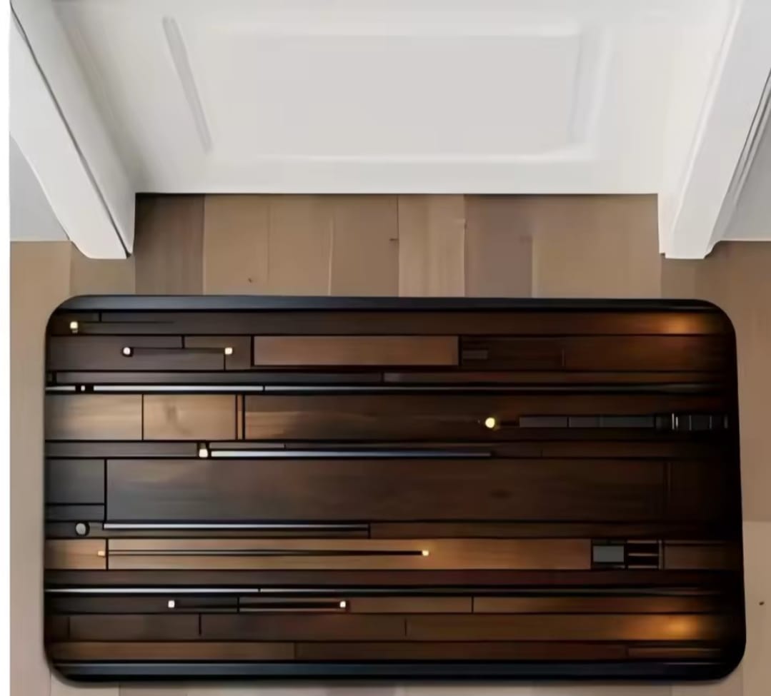 Super Absorbent Non Slip Bathroom Floor Mat Elegant Wooden Design Premium Quality 23 × 15 Inch - Image 3
