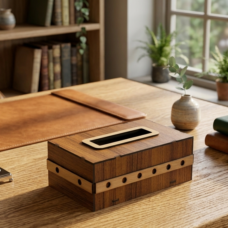 Premium Tissue Box Holder Stylish & Durable Organizer for Home, Office & Car - Size:9.5/3.5h/5.5 - Image 3
