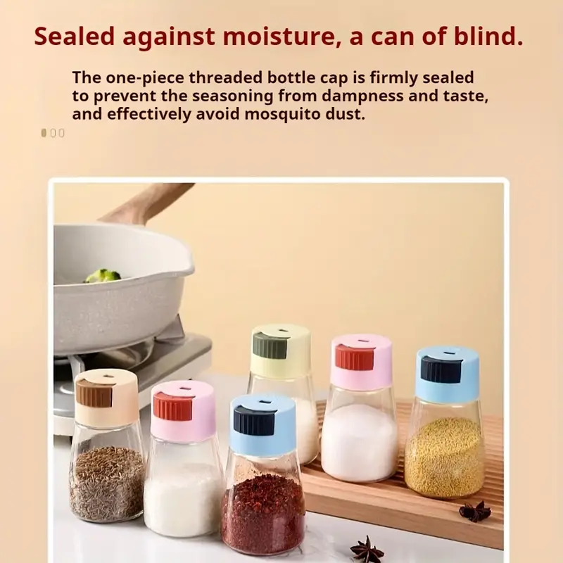 Sealed Seasoning quantitative Bottle salt pepper condiment Dispenser Glass Spice Jar - Image 2