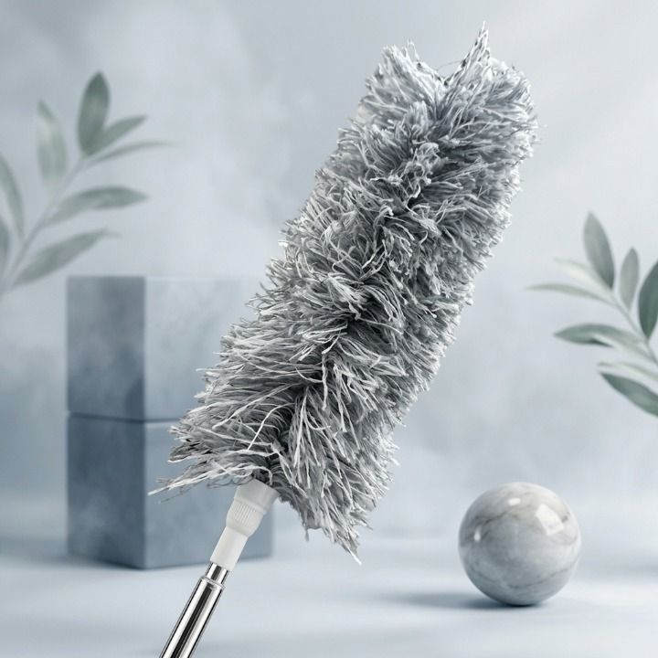 Grey Microfiber Flexible Duster Extendable & Bendable Cleaning Tool with Telescopic Pole for High Ceilings, Fans, and Tight Corners - Image 3
