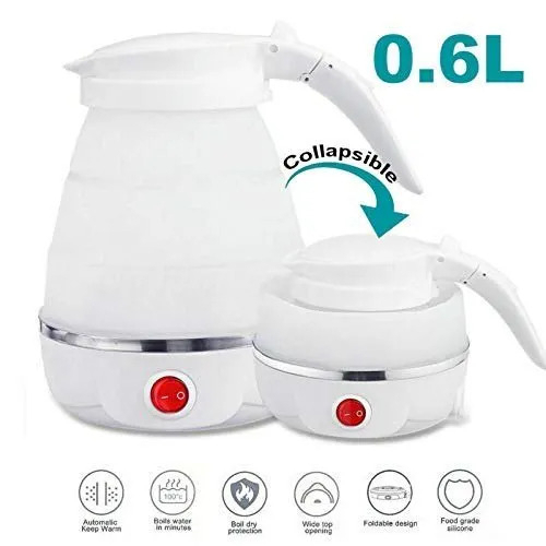 Fast Water Boiling 600 Ml Portable Kettle Travel Kettle Foods Boils Quickly Silicone Small Collapsible Foldable Electric Sports Bottle (Random Color) - Image 3