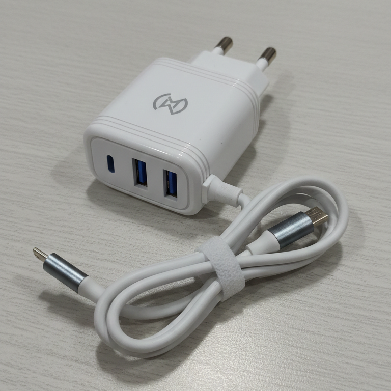 WM 27 3.1A Fast Micro USB Charger with Dual USB Ports Cable & Adapter by WM - Image 4
