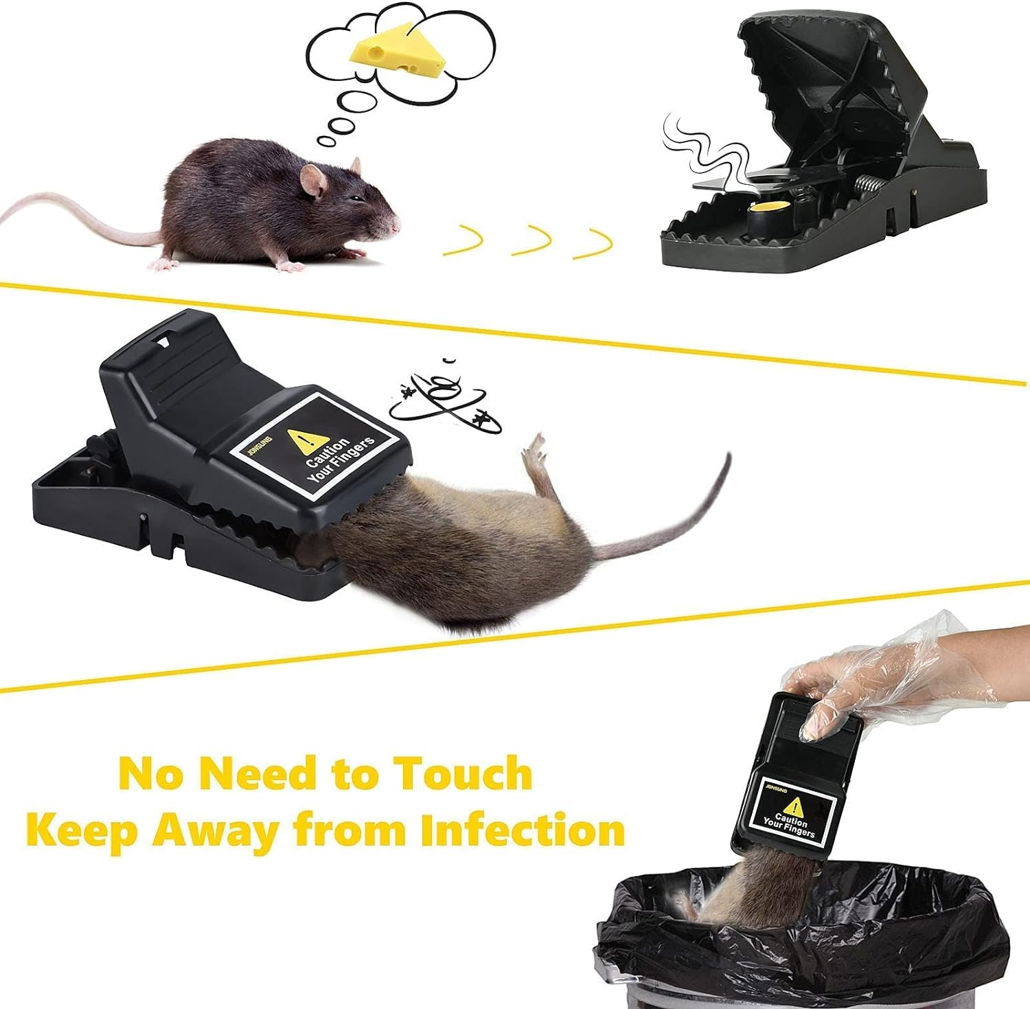 Heavy Duty Mouse Trap High-Sensitivity Quick Catch Reusable Rat Traps for Home and Indoor Use - Image 3