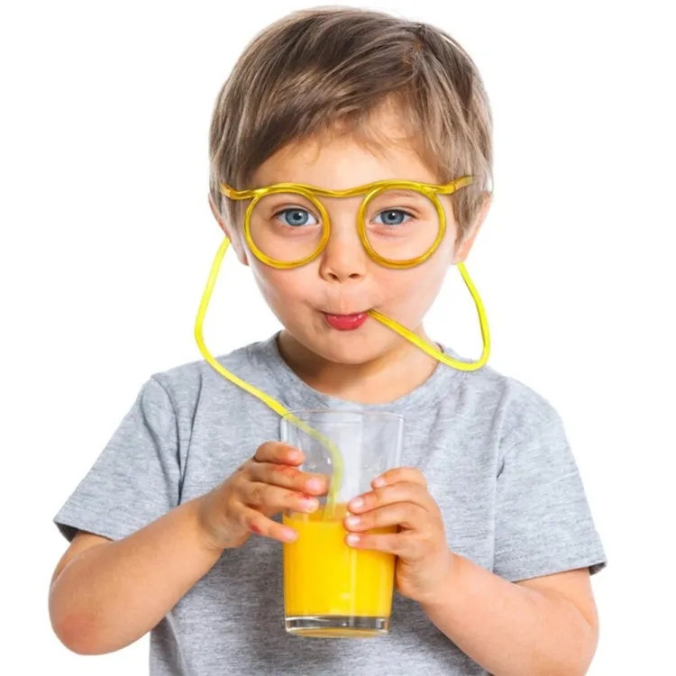 Funny Silly Straw Glasses for Kids and Adults - Creative Flexible Drinking Straw Eyeglasses Fun Party Accessory (Random Color) - Image 2