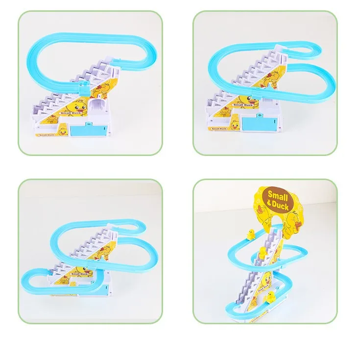 Small Duck Climbing Stairs Toy DIY Racing Track Toy Music Duck Roller Coaster(random color) - Image 3