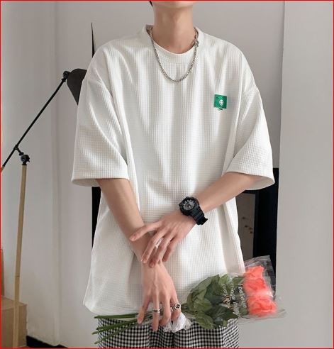Men Waffle Short Sleeve T-Shirt Casual Summer Graphic Tee - Image 3