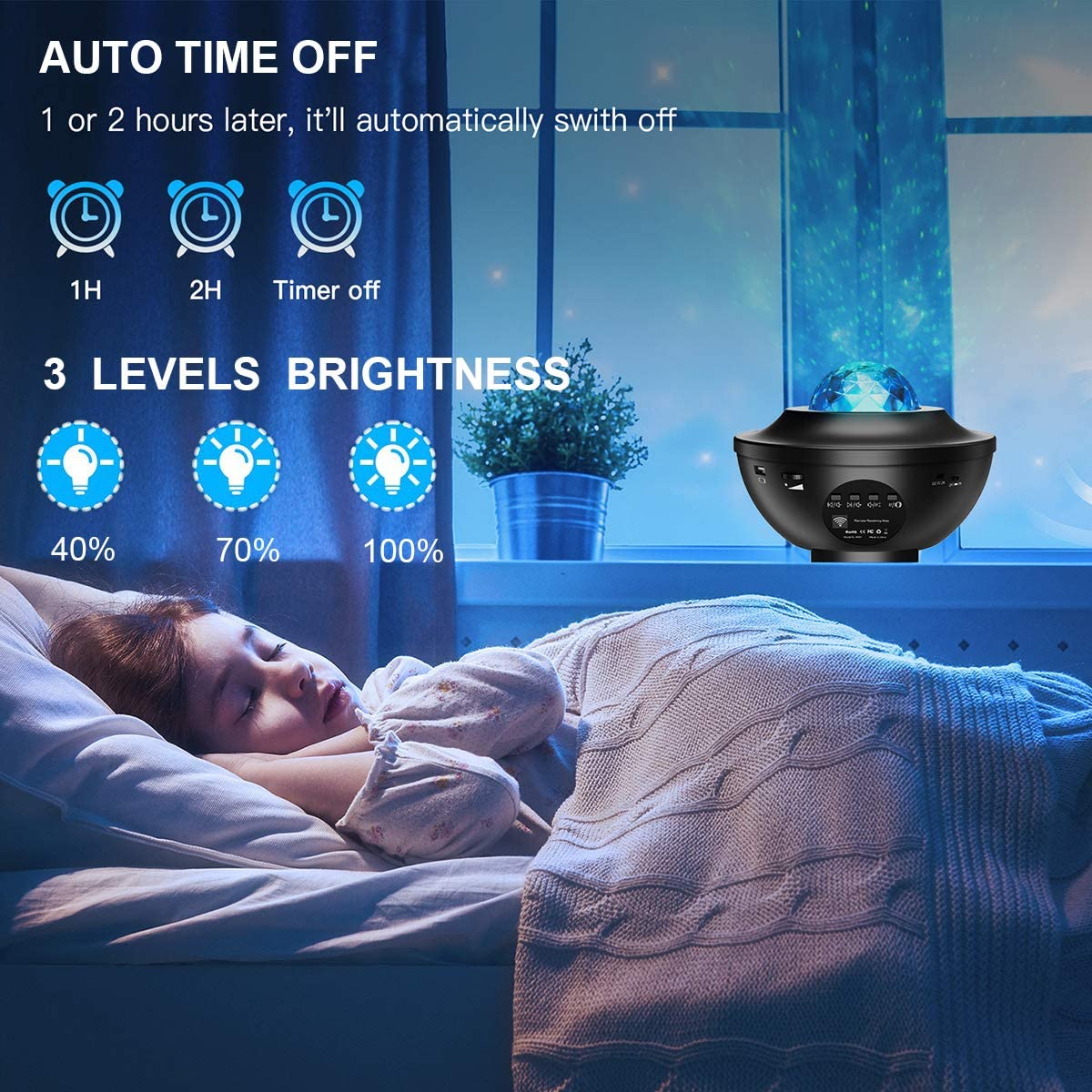 Colorful Starry Sky Galaxy Projector Nightlight Child Bluetooth USB Music Player Star Night Light Romantic Projection Lamp Gifts(with remote ) - Image 2