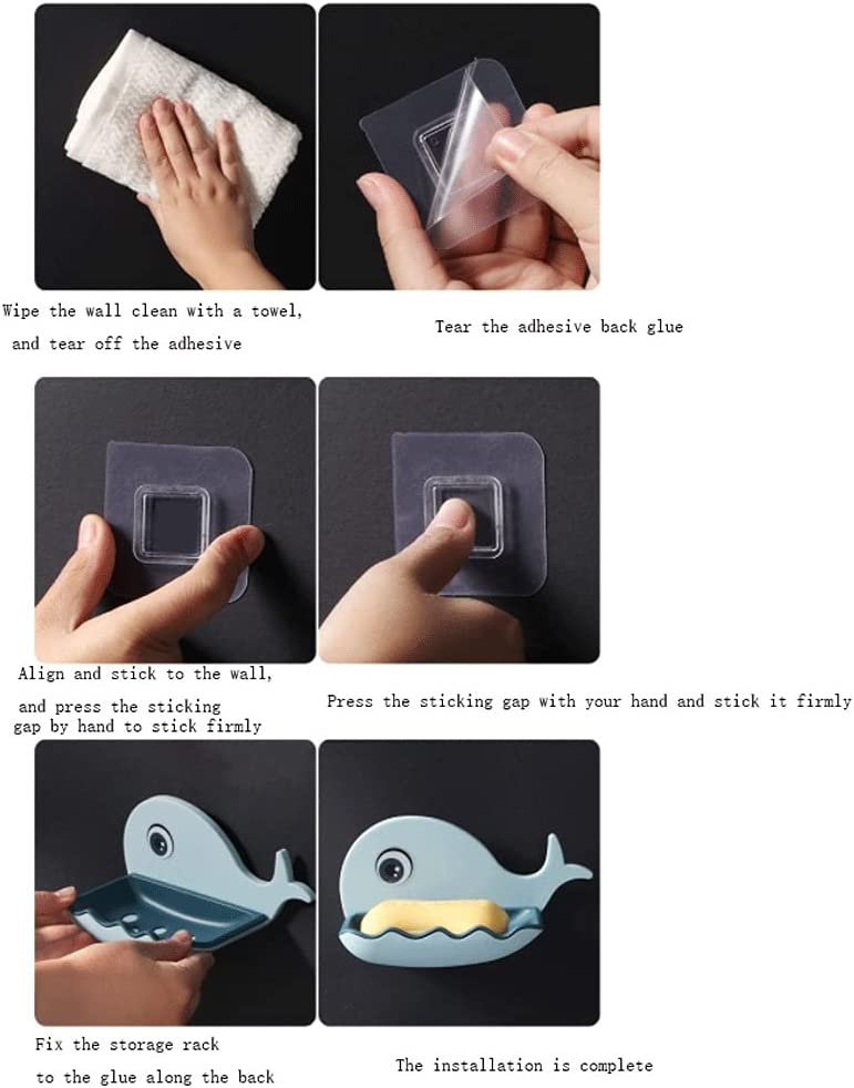 Little Whale Drain Storage Rack Dish Soap Holder for Bathroom and Shower Self Draining Waterfall Soap Tray Kitchen (Random Color) - Image 3