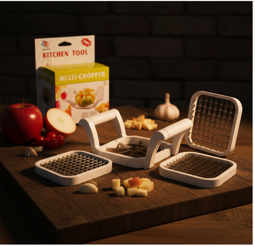 Multi-Chopper 3 in 1 Apple, Fruit & Potato Slicer Heavy-Duty Stainless Steel Cutter for Quick, Even Slicing | Kitchen Gadget for Fast Food Prep - Image 3