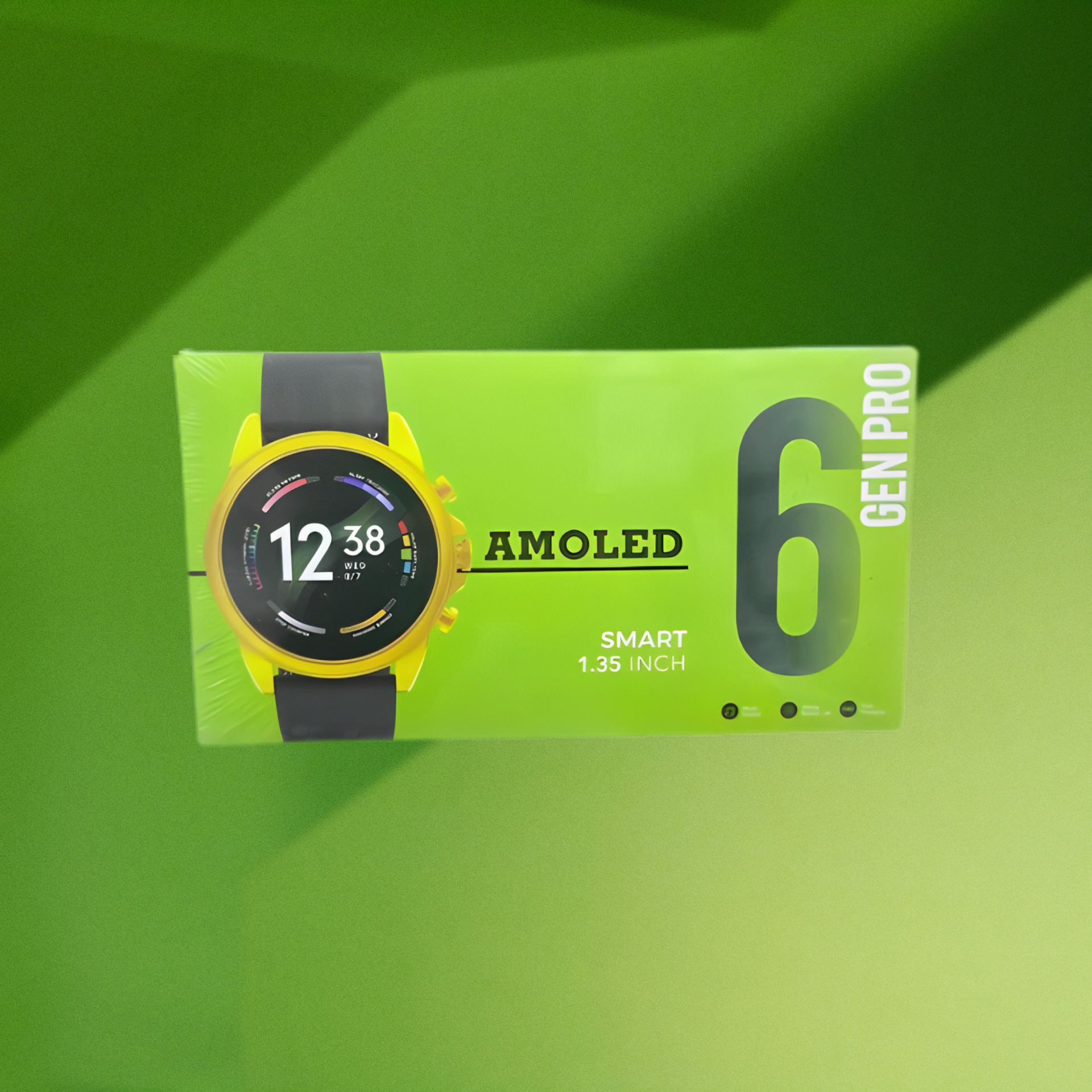 GEN PRO 6 AMOLED Smartwatch Display with Dual Straps (Silicone + Golden Metal Strap) - Image 3