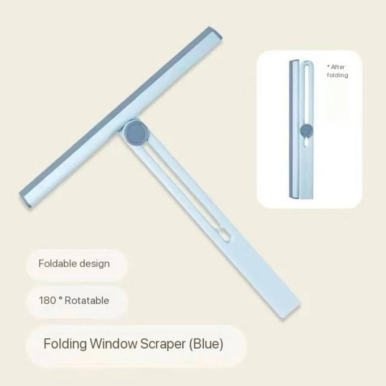 360° Rotating Foldable Squeegee Silicone Window & Surface Cleaner Tool - Image 3