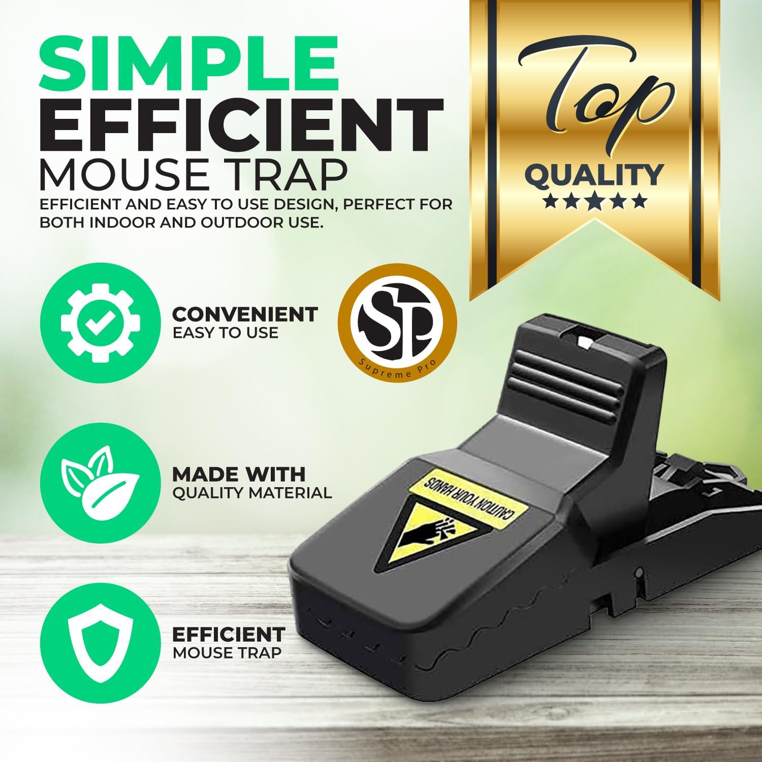Heavy Duty Reusable Plastic Mouse Trap Durable & Safe Mouse Catcher for Effective Rodent Control - Image 3