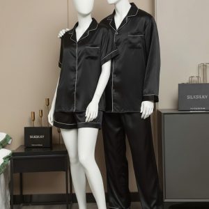 Couple Night Suit / Silk Satin Sleepwear Set  Short & Long Style Combo (4 Pcs) | SKU: DC-C009