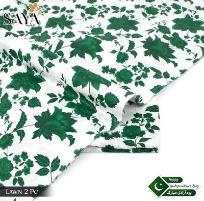 Premium Green Floral Lawn Suit for Pakistan Independence Day