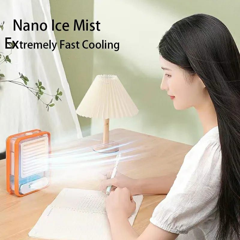 Rechargeable Portable Desktop Air Conditioner USB Mini Air Cooler Fan With Spray Humidifier Purifier | 3 Speed - Image 4