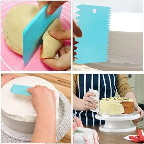 3Pcs Cake Scraper Edge Decorating Cooking Cutters Set - Image 3