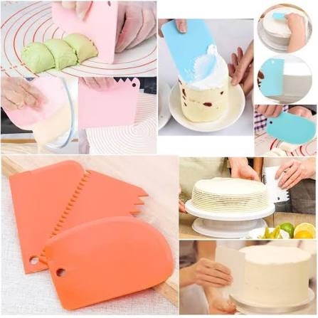 3Pcs Cake Scraper Edge Decorating Cooking Cutters Set - Image 2