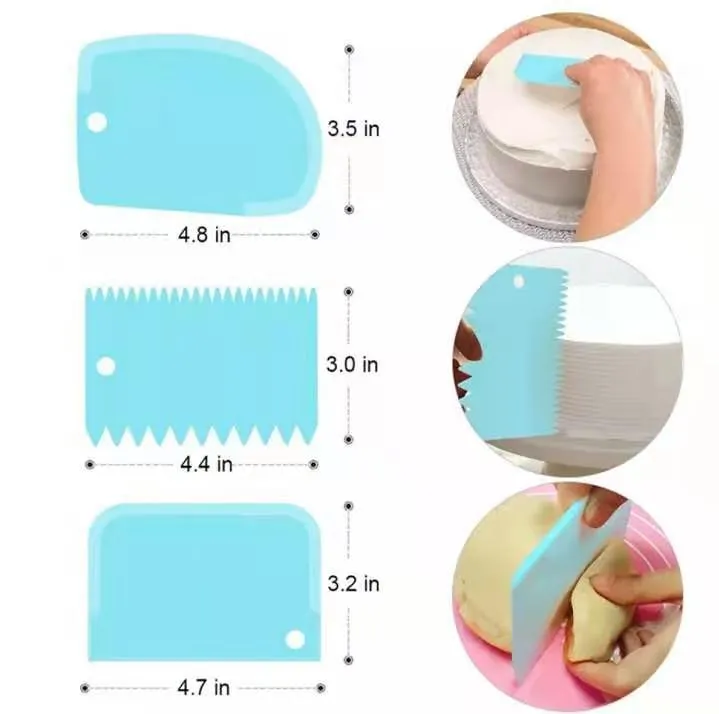 3Pcs Cake Scraper Edge Decorating Cooking Cutters Set - Image 4