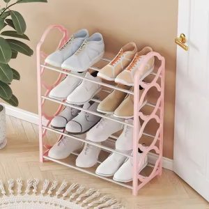 4-Layer Space-Saving Shoe Rack | Closet & Home Shoe Stand | Plastic + Metal Body - Random Colour