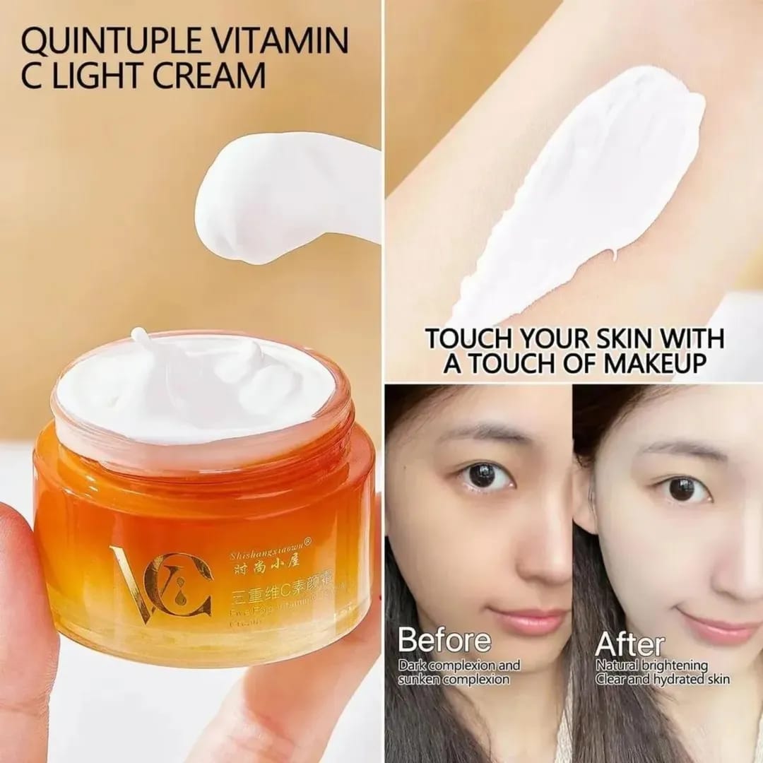 VC Five Fold Vitamin C Tone-Up Cream Brightening & Hydrating Facial Daily Moisturizer - Image 3