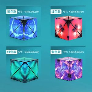 3D Flip Magnetic Magic Cube Puzzle Game Variety Geometric Changeable Cube Anti Stress Fidget Toy For Kids Gifts (Random Design)