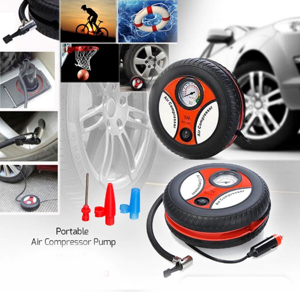 Portable Car Air Pump 260PSI DC 12V Electric Compressor Powerful Tyre Inflator For Car Truck SUV Motorcycle - Image 3