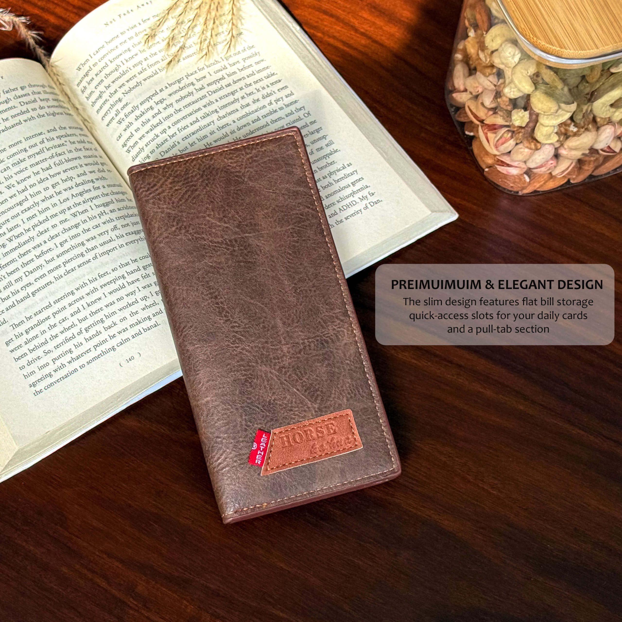 Rustic Finish Long Wallet with Vintage Texture Design | Lightweight Elegant Everyday Use - Image 4