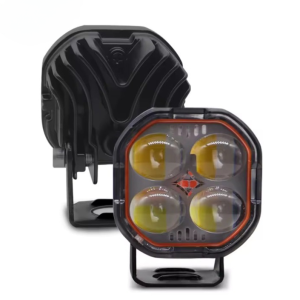 New Cube Four-Leaf Crocodile LED Car Work Light 5.08 cm High Brightness Combination Beam, 1224V Hardwired, Adjustable Bracket for ATV, SUV, UTV, Off-Road Truck and Boat