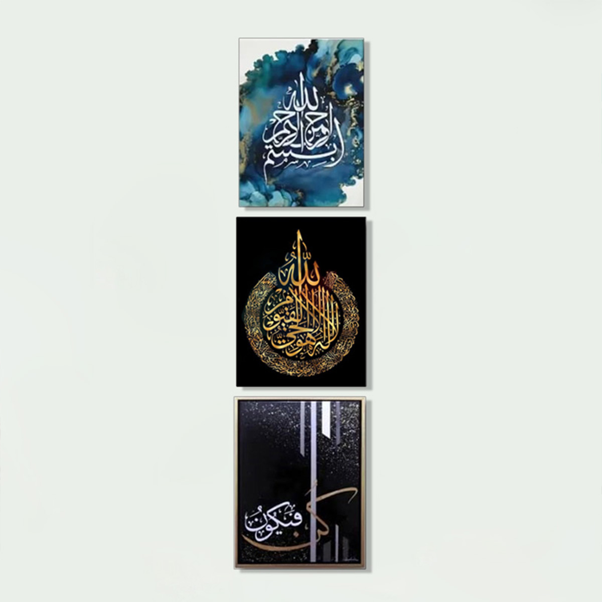 Home decoration item 9 pcs wall decor photo on wall canvas art decor for home easy set up with bothside tape - Image 2