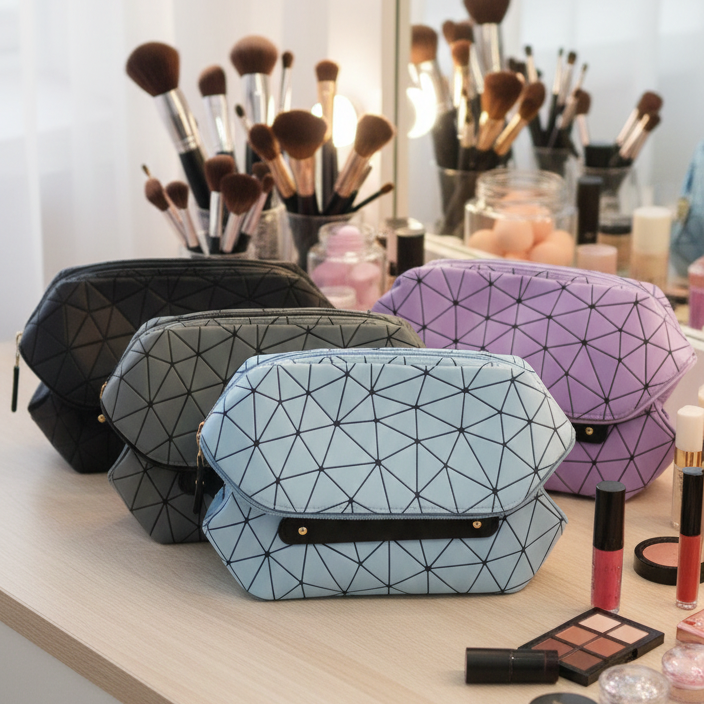 Cosmetic Bag Durable Quality Stylish Design Compact Build Perfect Choice For Daily Makeup Travel And Storage Needs (Random Color) - Image 2