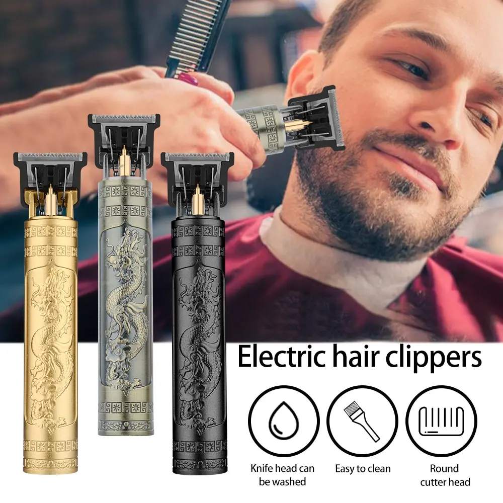 Vintage T9 Hair Trimmer For Men Professional Usb Rechargeable Beard And Hair Cutting Machine Precision Shaver - Image 5