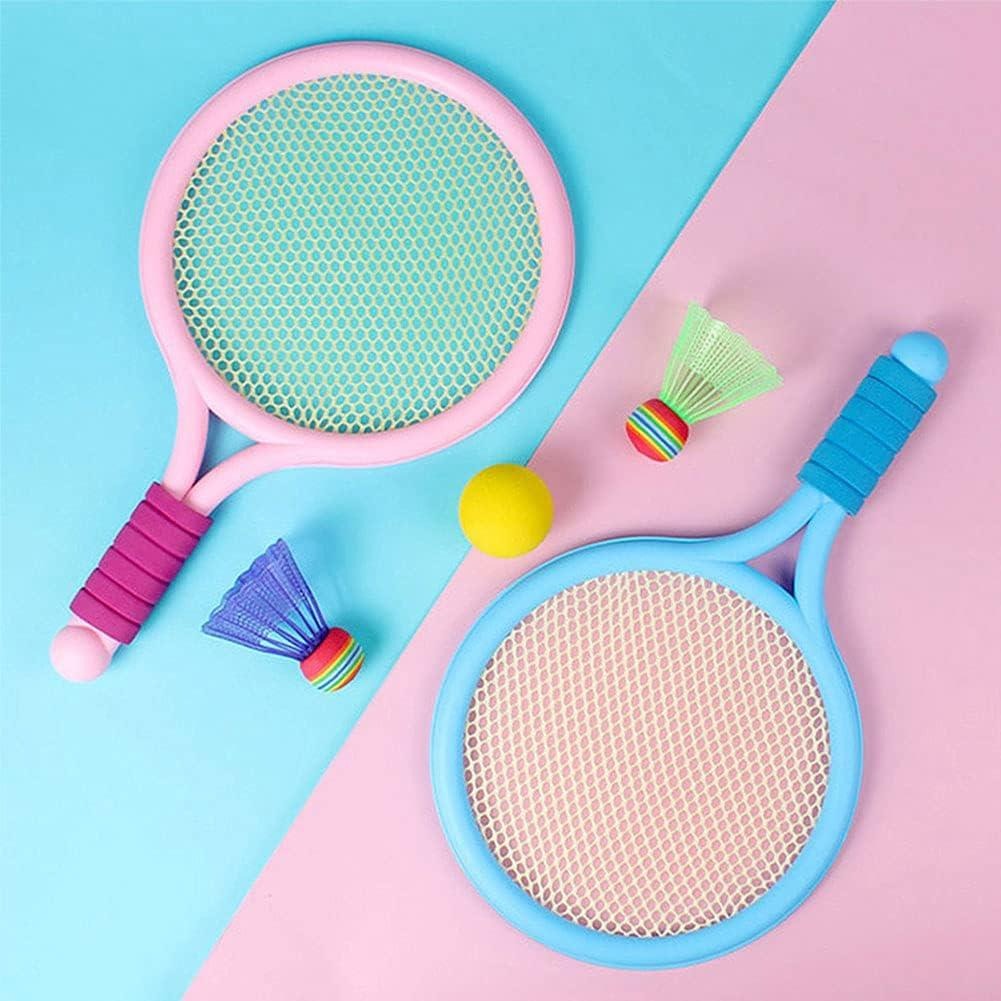 Kids Badminton & Tennis Racket Set Easy-To-Handle Outdoor Sports Toy With 2 Rackets, 1 Ball, And 1 Shuttlecock For Fun Indoor & Outdoor Play (Random Color)