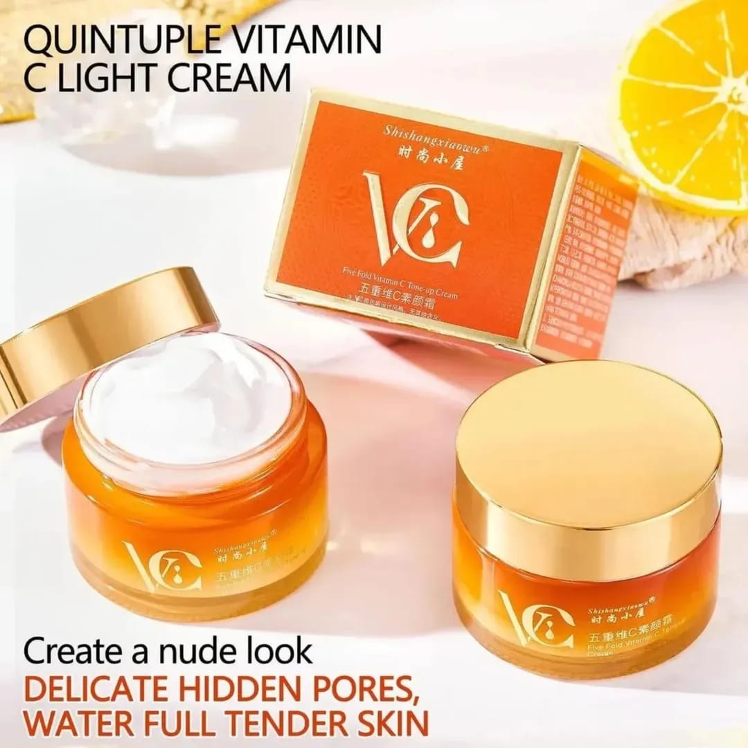 VC Five Fold Vitamin C Tone-Up Cream Brightening & Hydrating Facial Daily Moisturizer - Image 2