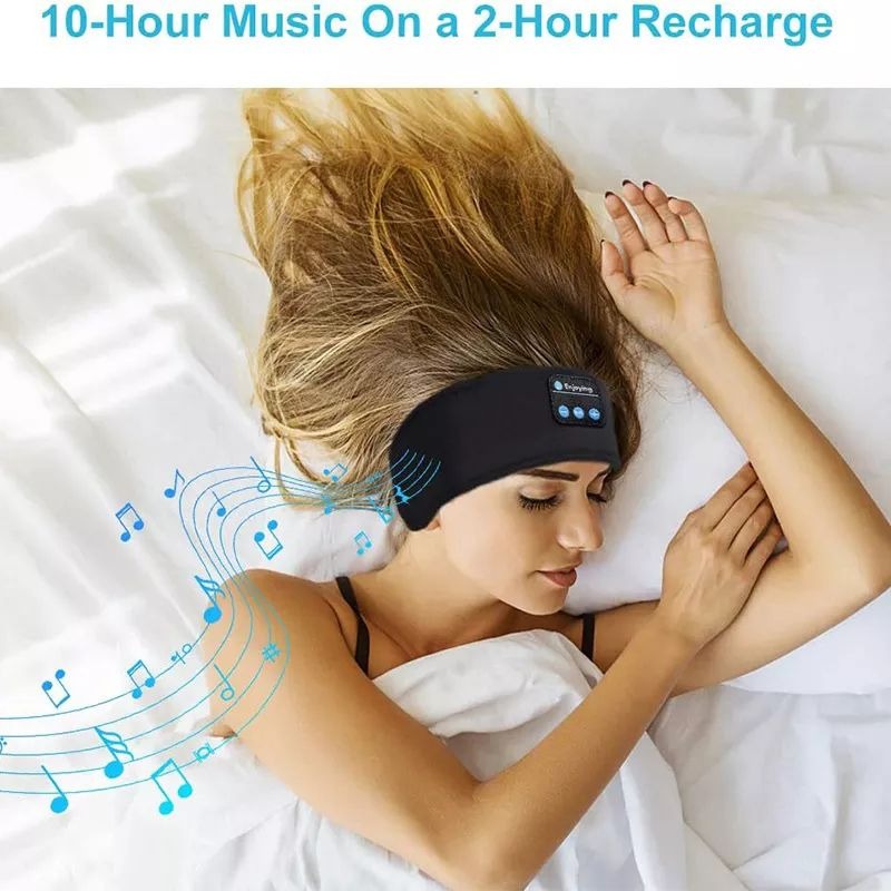 Wireless Bluetooth Music Headband With Built-In Headphones For Sports, Running, Gym, And Sleep Comfortable Fabric Design With Hands-Free Calling - Image 2